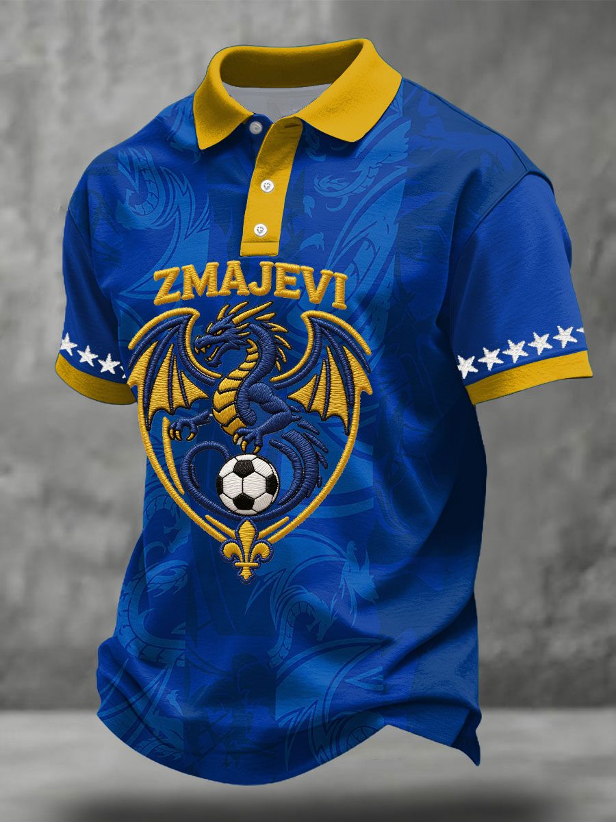 Herren Bosnien ZMAJEVI Fußball-Liebhaber bedruckte Freizeit-Tops