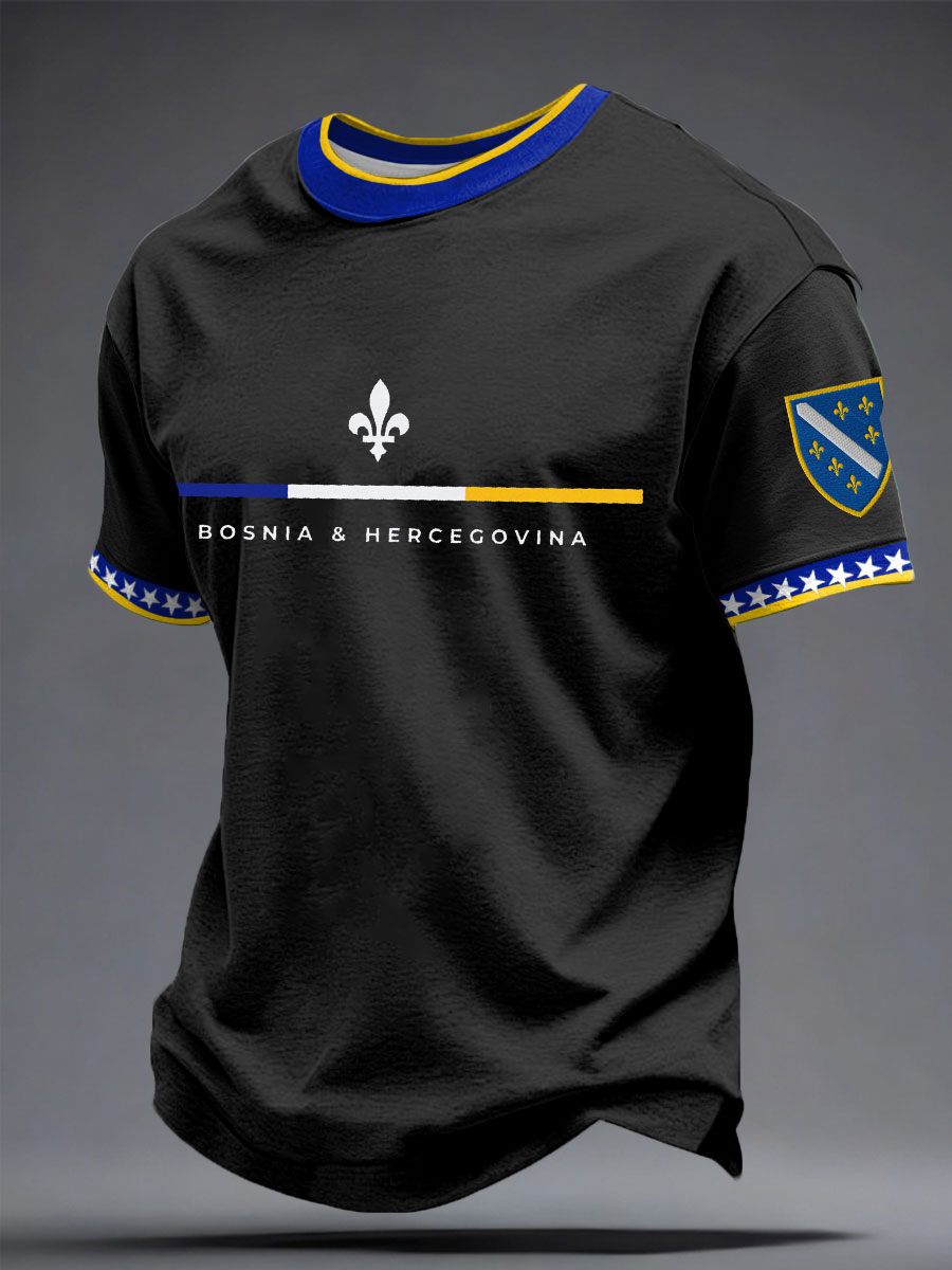 Herren-Fußballfan-T-Shirt mit Bosnien-ZMAJEVI-Print