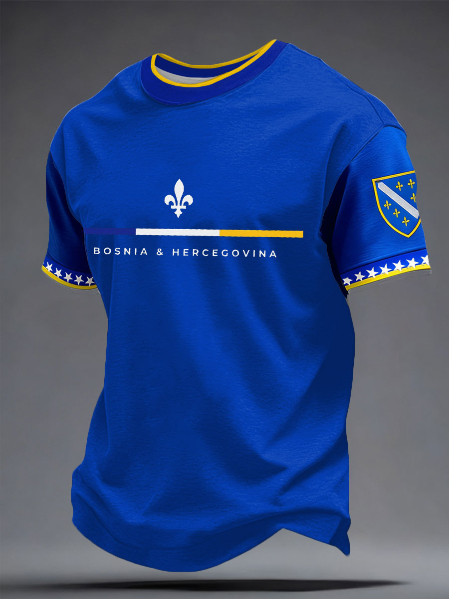 Herren-Fußballfan-T-Shirt mit Bosnien-ZMAJEVI-Print