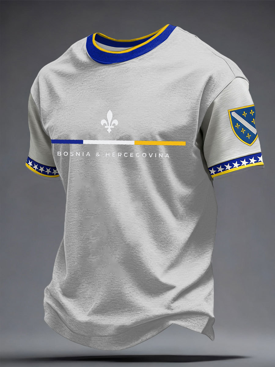 Herren-Fußballfan-T-Shirt mit Bosnien-ZMAJEVI-Print