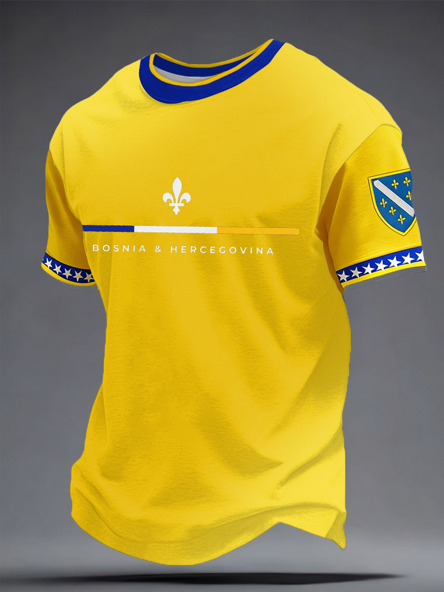 Herren-Fußballfan-T-Shirt mit Bosnien-ZMAJEVI-Print