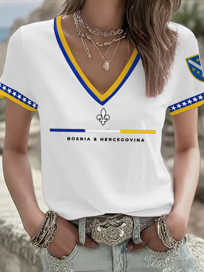 Damen-T-Shirt mit Bosnien-Fußballmotiv und ZMAJEVI-Print
