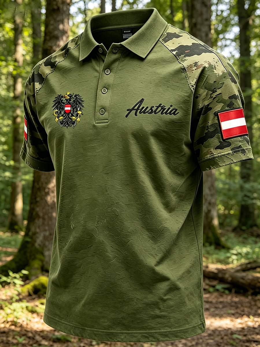 Herren T-Shirt mit zerrissenem Camouflage-Print, lässig, Raglanärmel