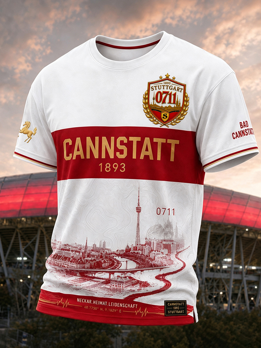 Herren-VfB-Stuttgart-T-Shirt mit kurzen Ärmeln