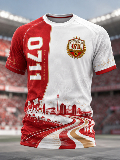 Herren-VfB-Stuttgart-T-Shirt mit kurzen Ärmeln