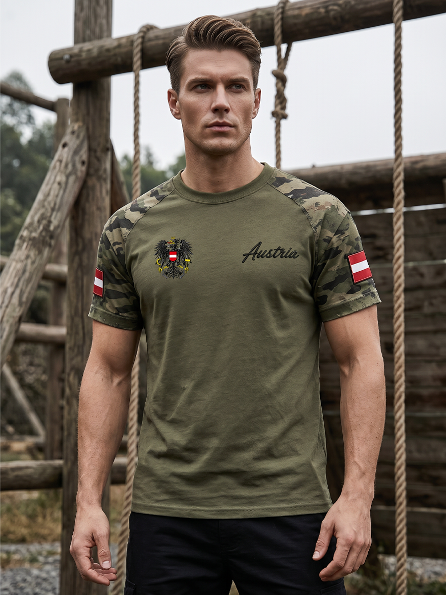 Herren-T-Shirt mit gebrauchtem Effekt und Print