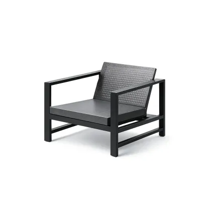 Fauteuil extérieur en aluminium et plastique anthracite-furnatax