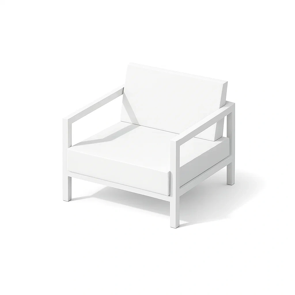Fauteuil en aluminium blanc-furnatax