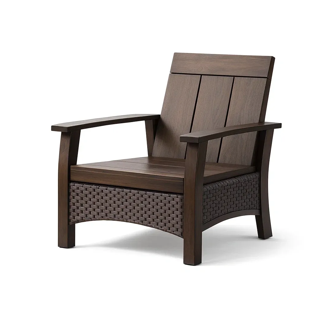 Fauteuil extérieur bois composite résine brun-furnatax