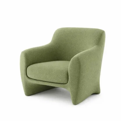 Fauteuil en laine bouclée vert 90x80x75 cm-furnatax