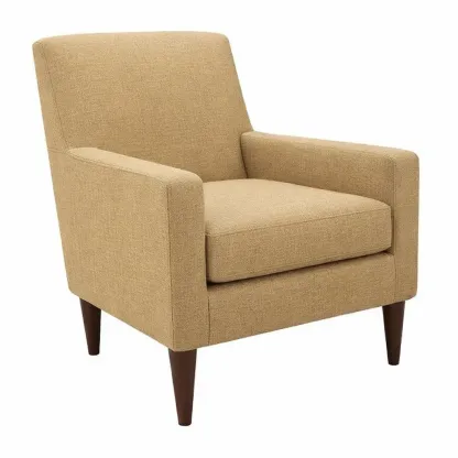 Fauteuil en tissu polyester avec pieds en bois-furnatax