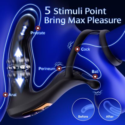 🔥Brandneues, per App steuerbares Prostata-Massagegerät, Analspielzeug mit Gleitring, Analplug-Penisring mit 9 Vibrationsstufen.💪