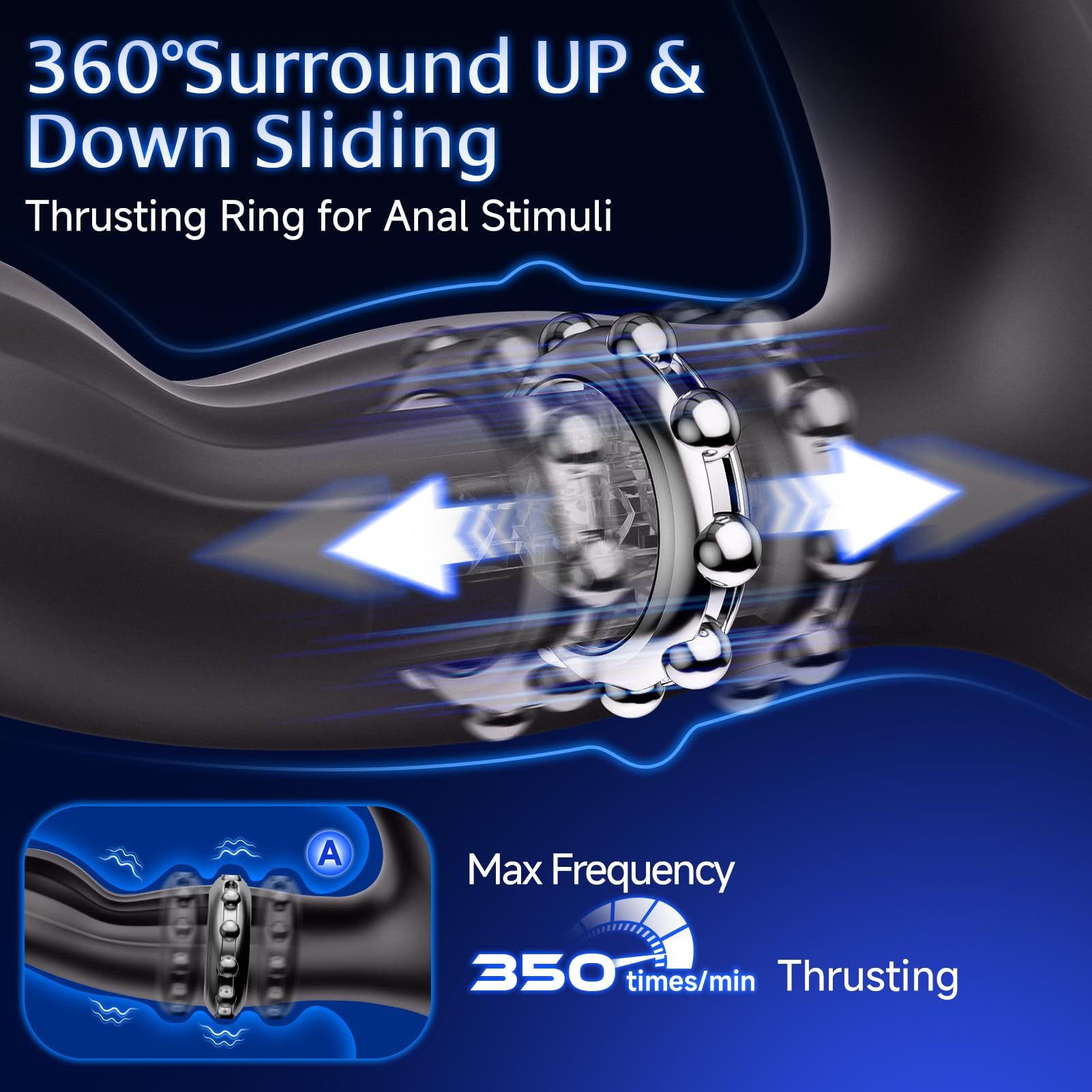 🔥Brandneues, per App steuerbares Prostata-Massagegerät, Analspielzeug mit Gleitring, Analplug-Penisring mit 9 Vibrationsstufen.💪