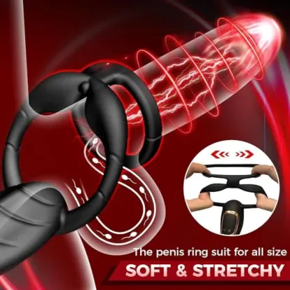 Scorpion 3-in-1 Penisring, Prostata-Massagegerät und Analvibrator mit 9 Vibrationsmodi – Analspielzeug für Erwachsene