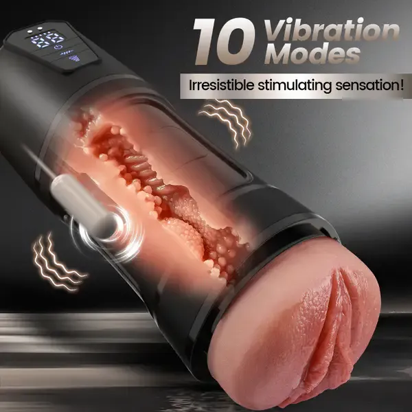 Hearteninghub™ 10 Vibrationsmodi 5 Saugfunktionen, ultrarealistische Vagina, simulierter Masturbator