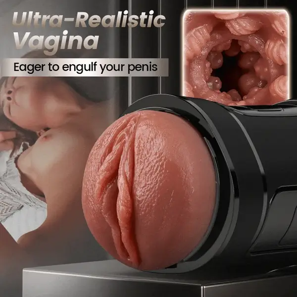 Hearteninghub™ 10 Vibrationsmodi 5 Saugfunktionen, ultrarealistische Vagina, simulierter Masturbator