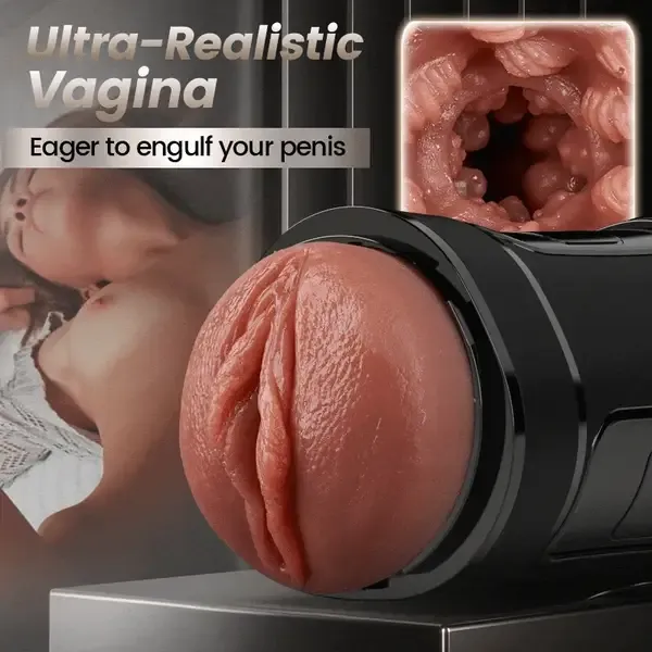Hearteninghub™ 10 Vibrationsmodi 5 Saugfunktionen, ultrarealistische Vagina, simulierter Masturbator