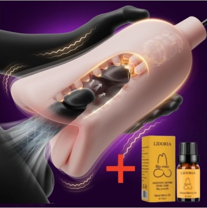 Penis-Massagegerät – 3-in-1-Masturbator für Oralsex, 10 Vibrationsmodi