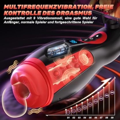 💥Masturbator für Männer♥️9 Saugmodi und 9 Vibrationsmodi, App-Steuerung, Heizfunktion😍