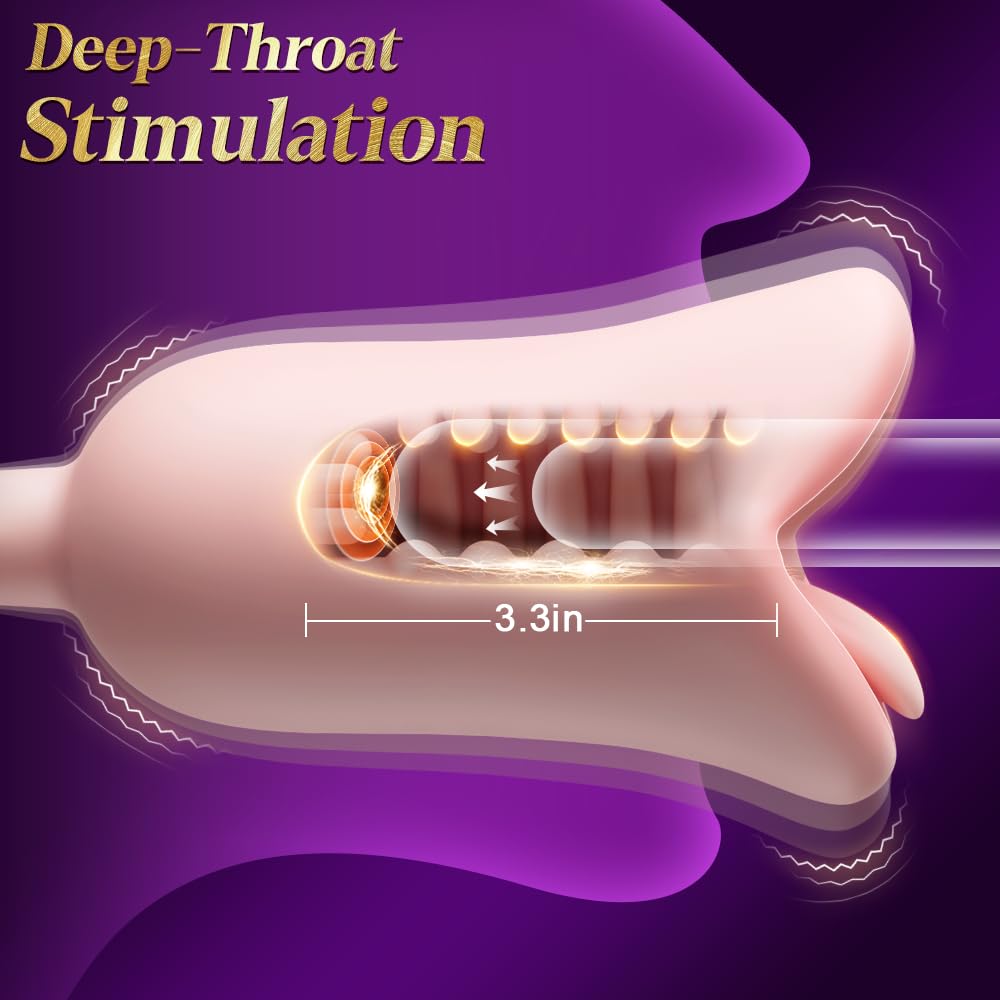 Penis-Massagegerät – 3-in-1-Masturbator für Oralsex, 10 Vibrationsmodi
