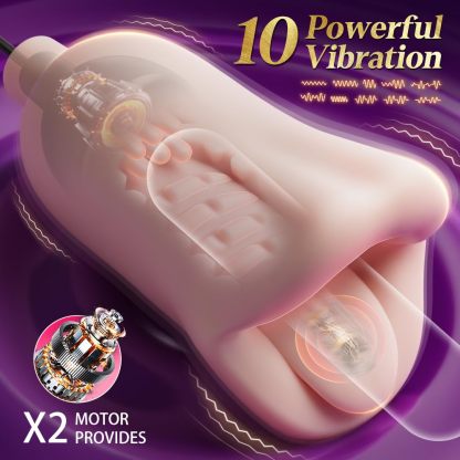Penis-Massagegerät – 3-in-1-Masturbator für Oralsex, 10 Vibrationsmodi
