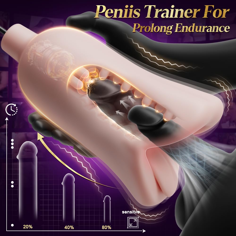 Penis-Massagegerät – 3-in-1-Masturbator für Oralsex, 10 Vibrationsmodi
