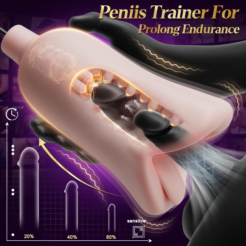 Penis-Massagegerät – 3-in-1-Masturbator für Oralsex, 10 Vibrationsmodi