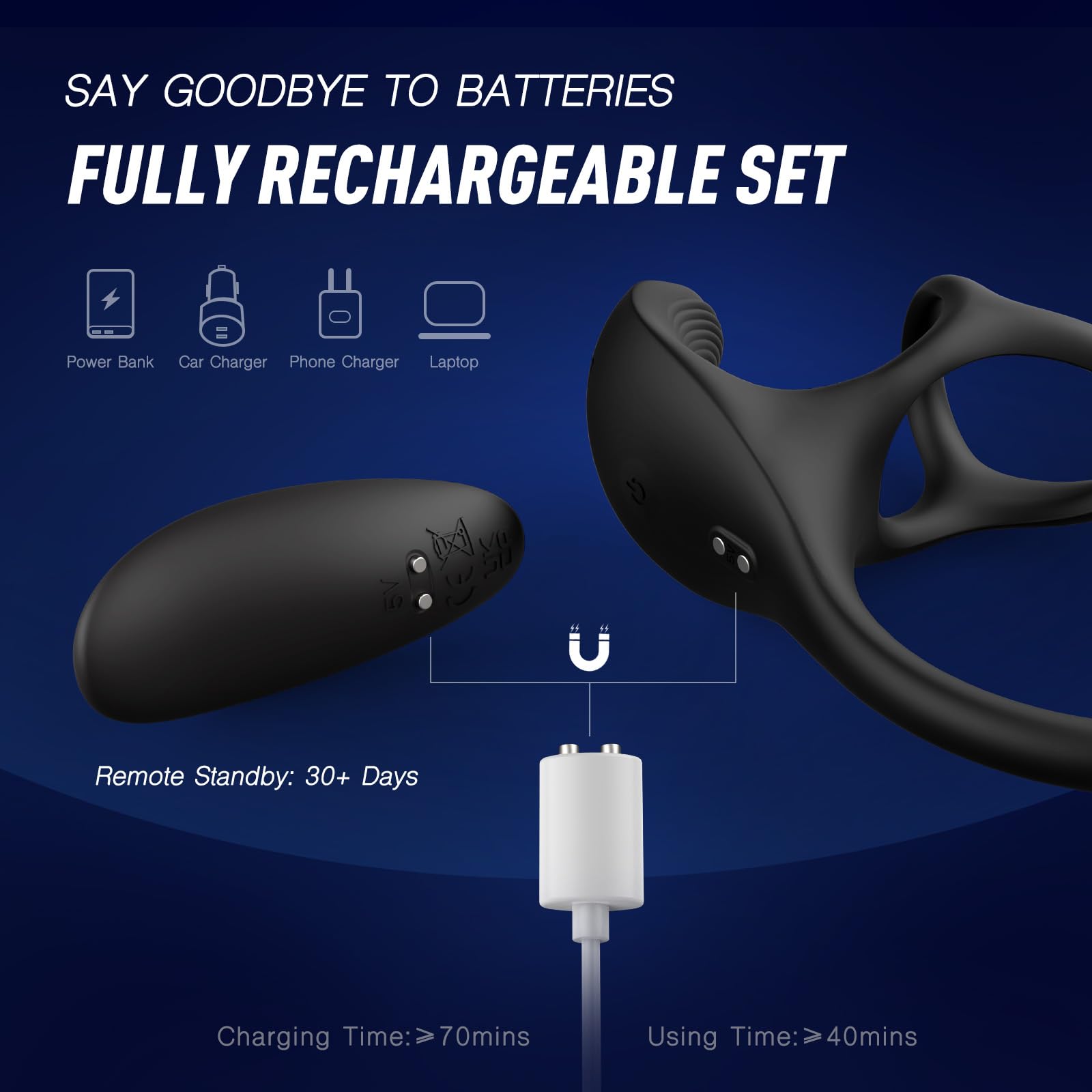 💥BIG-SALE😍99 Speed-controlled anal plug vibrator, testicular massage penile ring vibrator