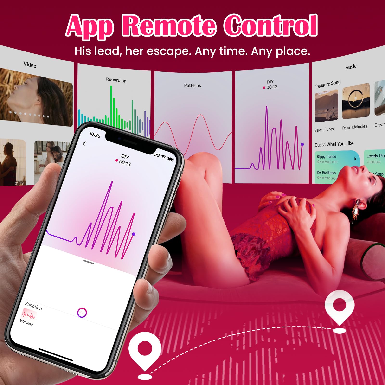 Riding Vibrator mit Licking-Clit & Thrusting-Dildo – App-Control
