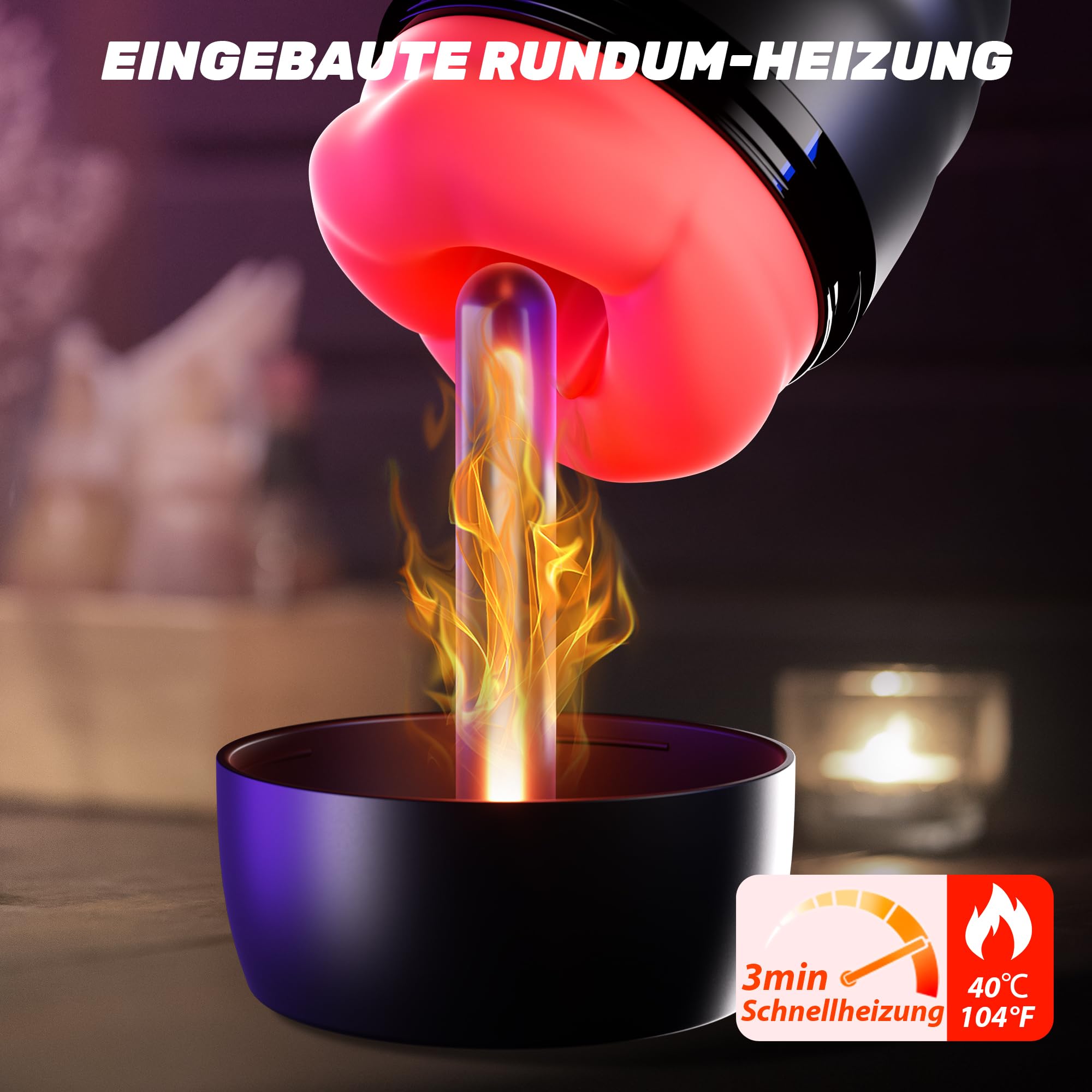Zwei-in-Eins-Penis-Masturbator mit Heizfunktion für Oralsex-Training und Masturbationsbecher