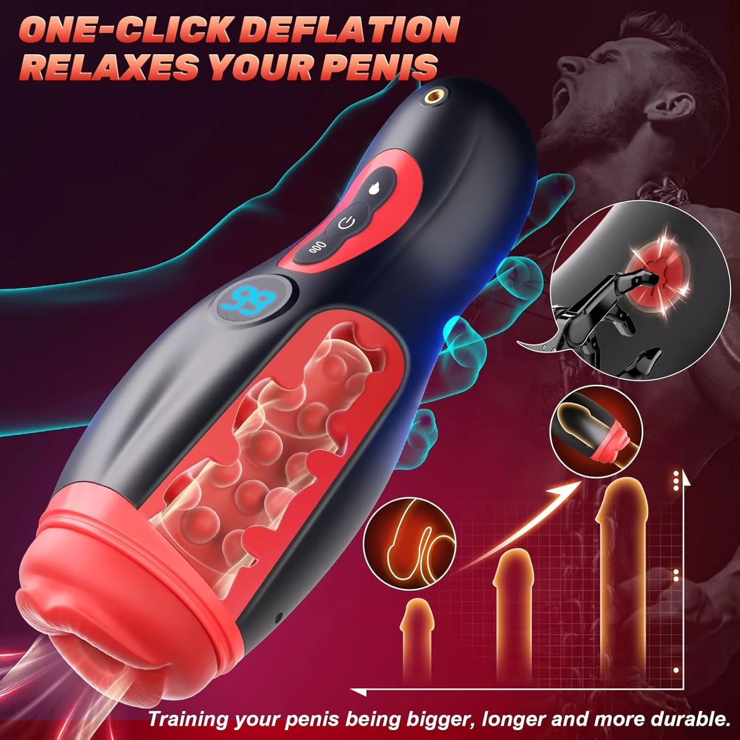 9 different suction and vibration modes – a male masturbator!