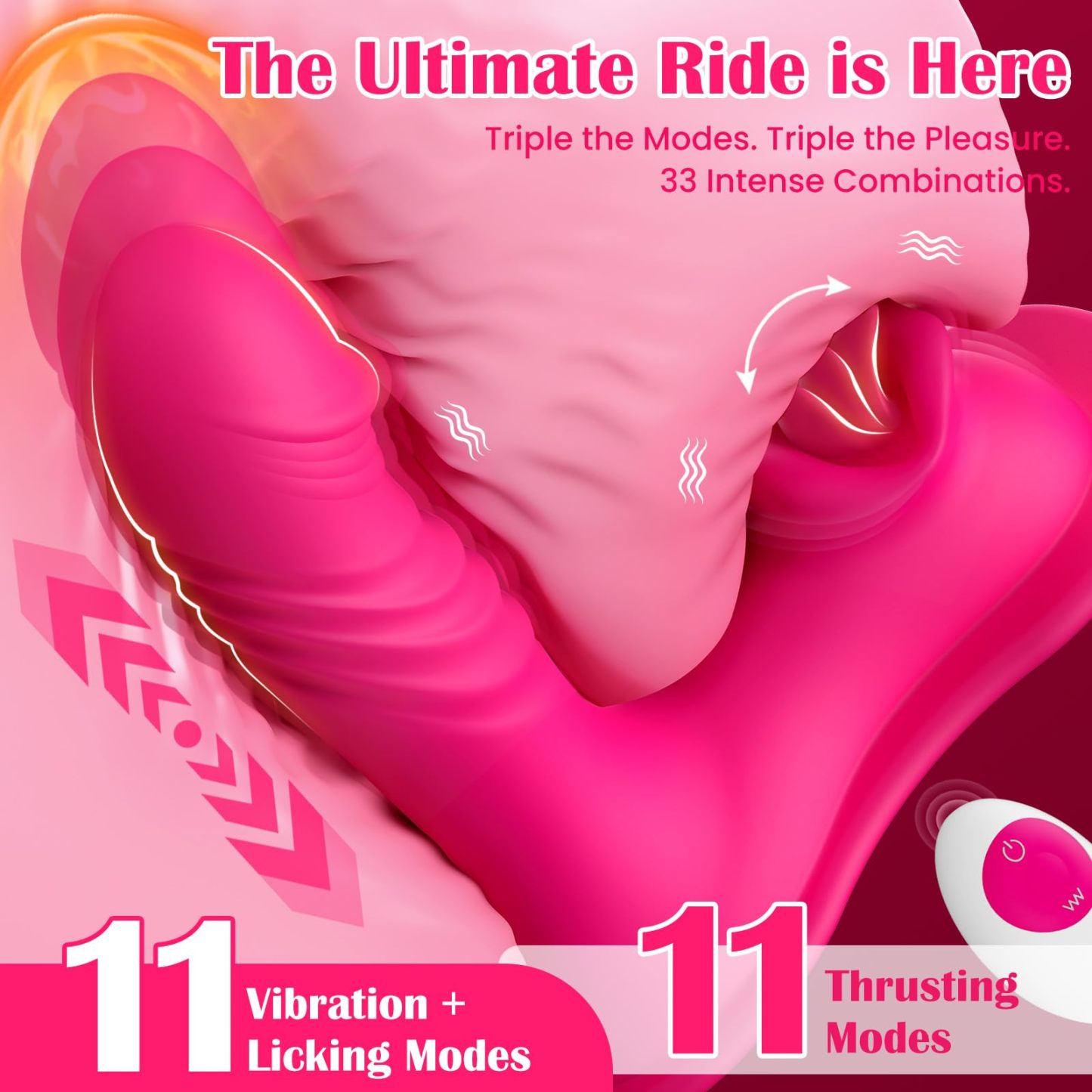Riding Vibrator mit Licking-Clit & Thrusting-Dildo – App-Control