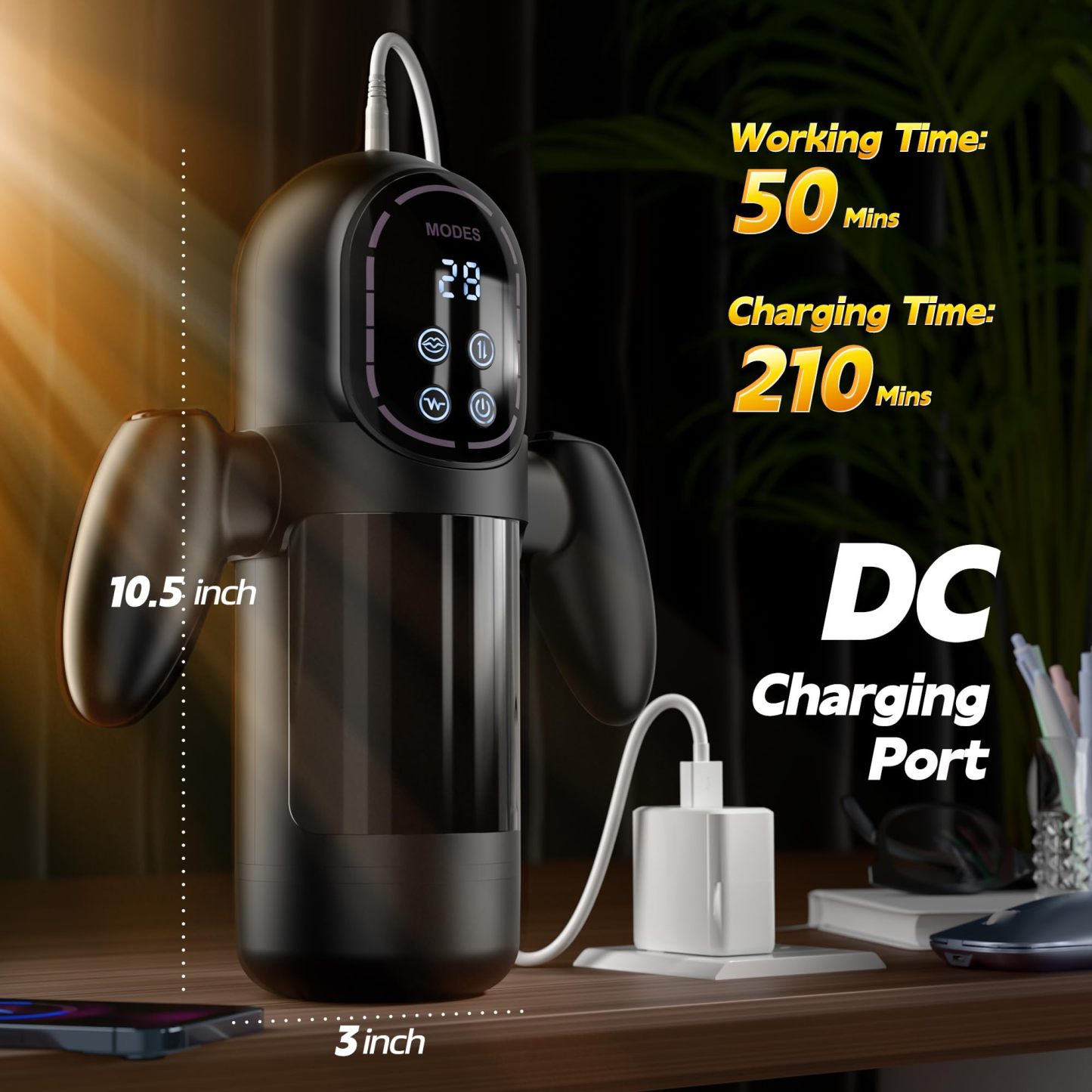 Die Penispumpe mit Vibrator bietet dreifache Luststimulation durch Saugen, Vibration und Stoßen.