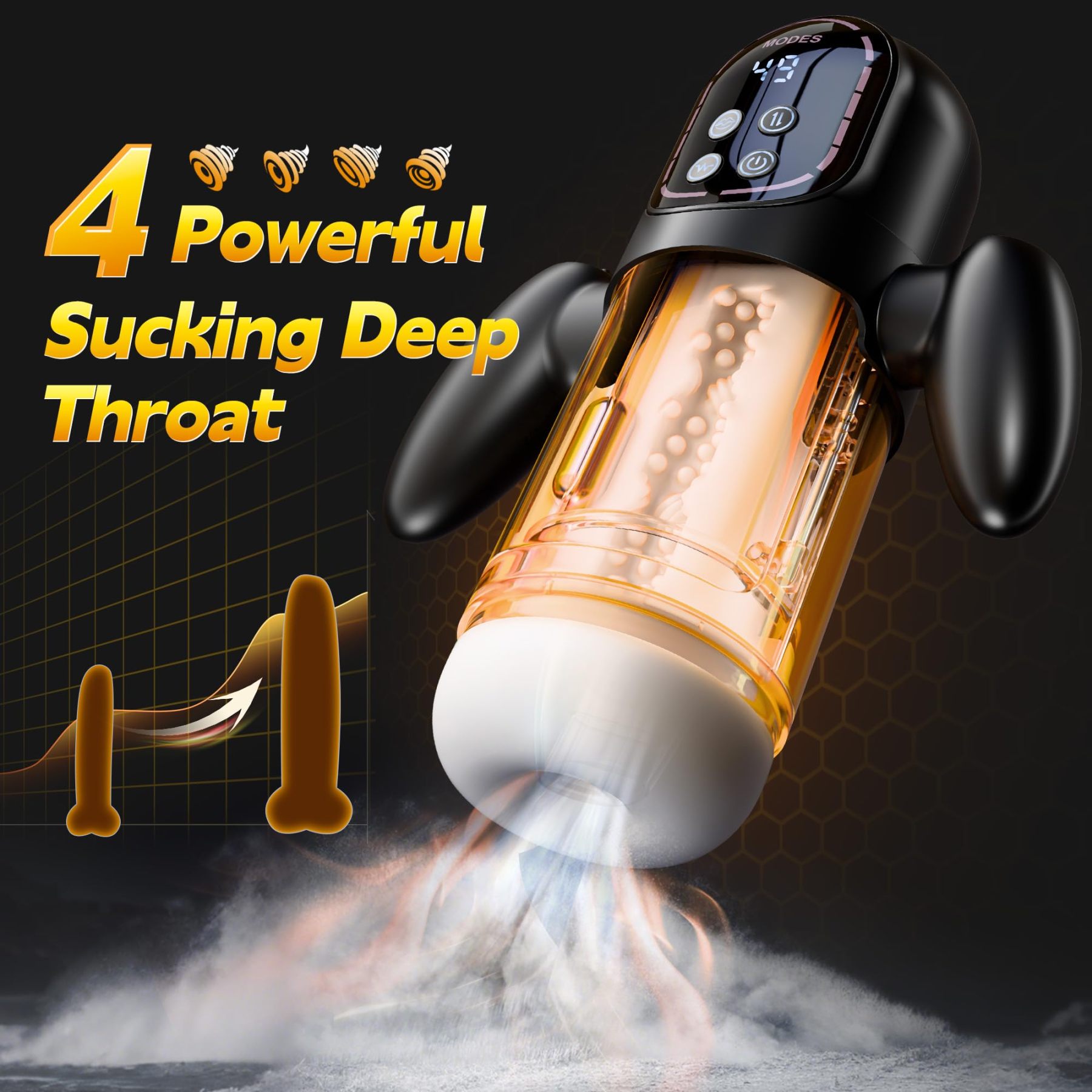 Die Penispumpe mit Vibrator bietet dreifache Luststimulation durch Saugen, Vibration und Stoßen.