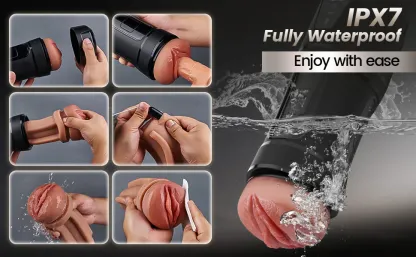 Hearteninghub™ 10 Vibrationsmodi 5 Saugfunktionen, ultrarealistische Vagina, simulierter Masturbator