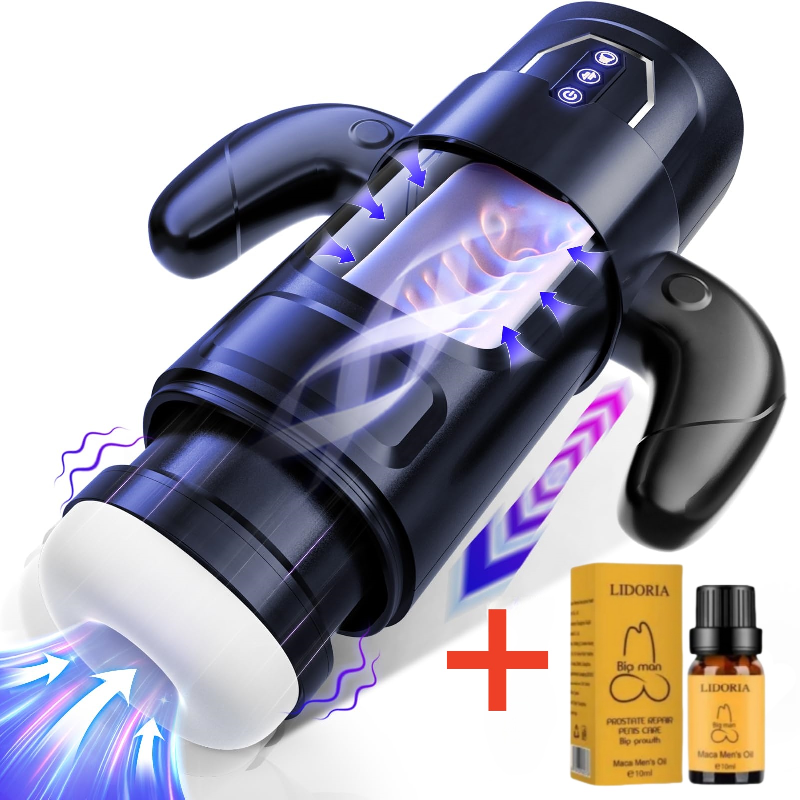 Penis-Masturbator – Stoßen, Saugen, Vibration, dreifache Stimulation für ein angenehmes Vergnügen