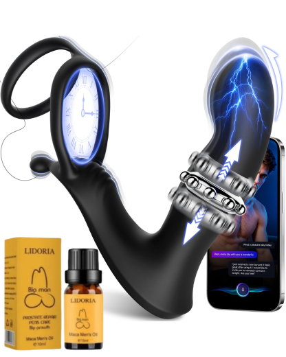 🔥Brandneues, per App steuerbares Prostata-Massagegerät, Analspielzeug mit Gleitring, Analplug-Penisring mit 9 Vibrationsstufen.💪
