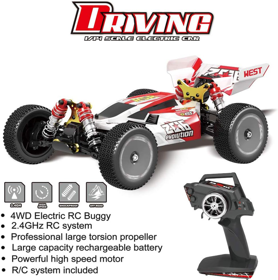WLtoys 144001 4WD High-Speed RC Car – 60km/h 1:14 Off-Road Buggy