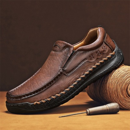 ⏰Promotion - 50% OFF🔥Men's Orthopedic Slip-On Loafers – Handcrafted Leather, Wide Toe Box & Arch Support
