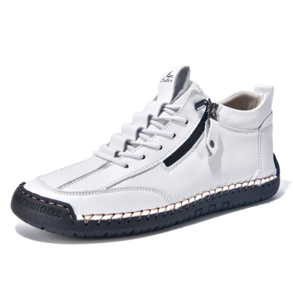 ⏰ Ausverkauf – 70 % Rabatt 🔥 Herren-Freizeitstiefel für draußen – Echtes Leder, breite Zehenpartie, Reißverschluss zum einfachen An- und Ausziehen