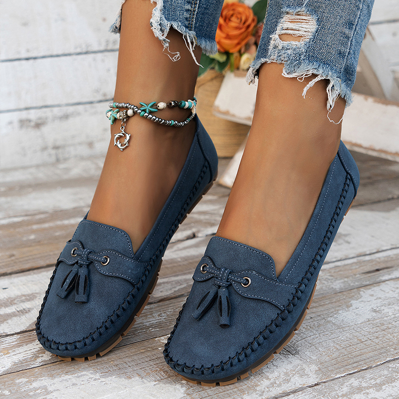 Bequeme Loafer für Damen im Vintage-Stil mit Schleife
