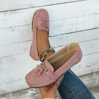 Bequeme Loafer für Damen im Vintage-Stil mit Schleife