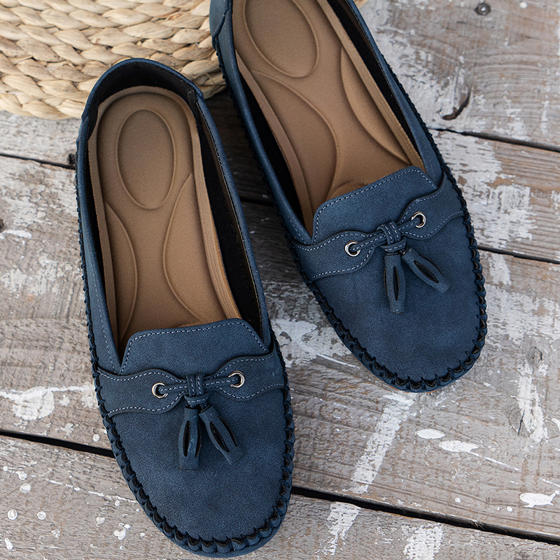 Bequeme Loafer für Damen im Vintage-Stil mit Schleife