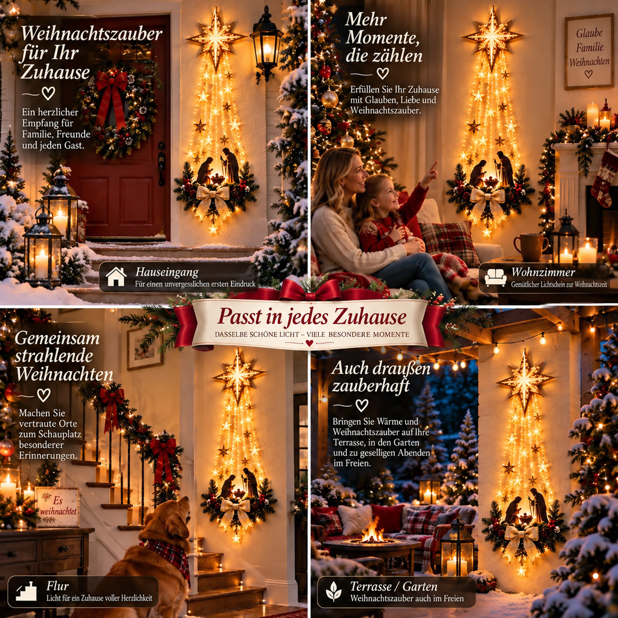 ✨ Nur noch heute: 50 % Rabatt ✨ ✝️ Bethlehem Star of Faith™ – Beleuchtete Wanddekoration mit Krippenszene