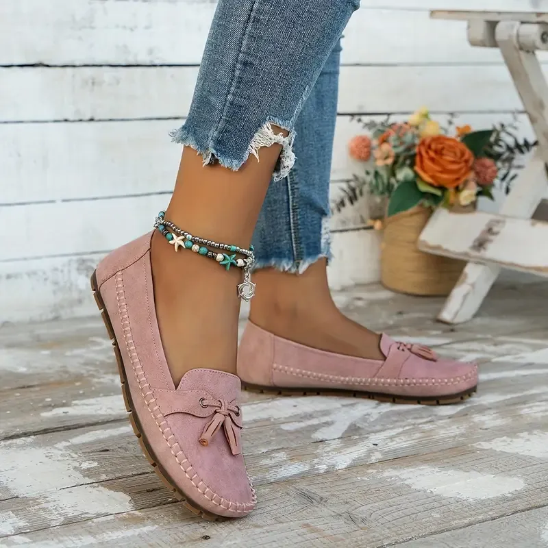 Bequeme Loafer für Damen im Vintage-Stil mit Schleife