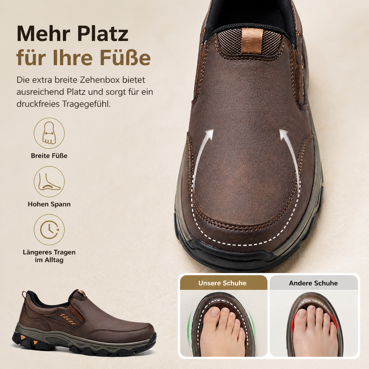⏰ Letzter Tag! 45% Rabatt 🔥 Herren Echtleder Outdoor Orthopädische Slipper – Komfort & Stil in Perfektion