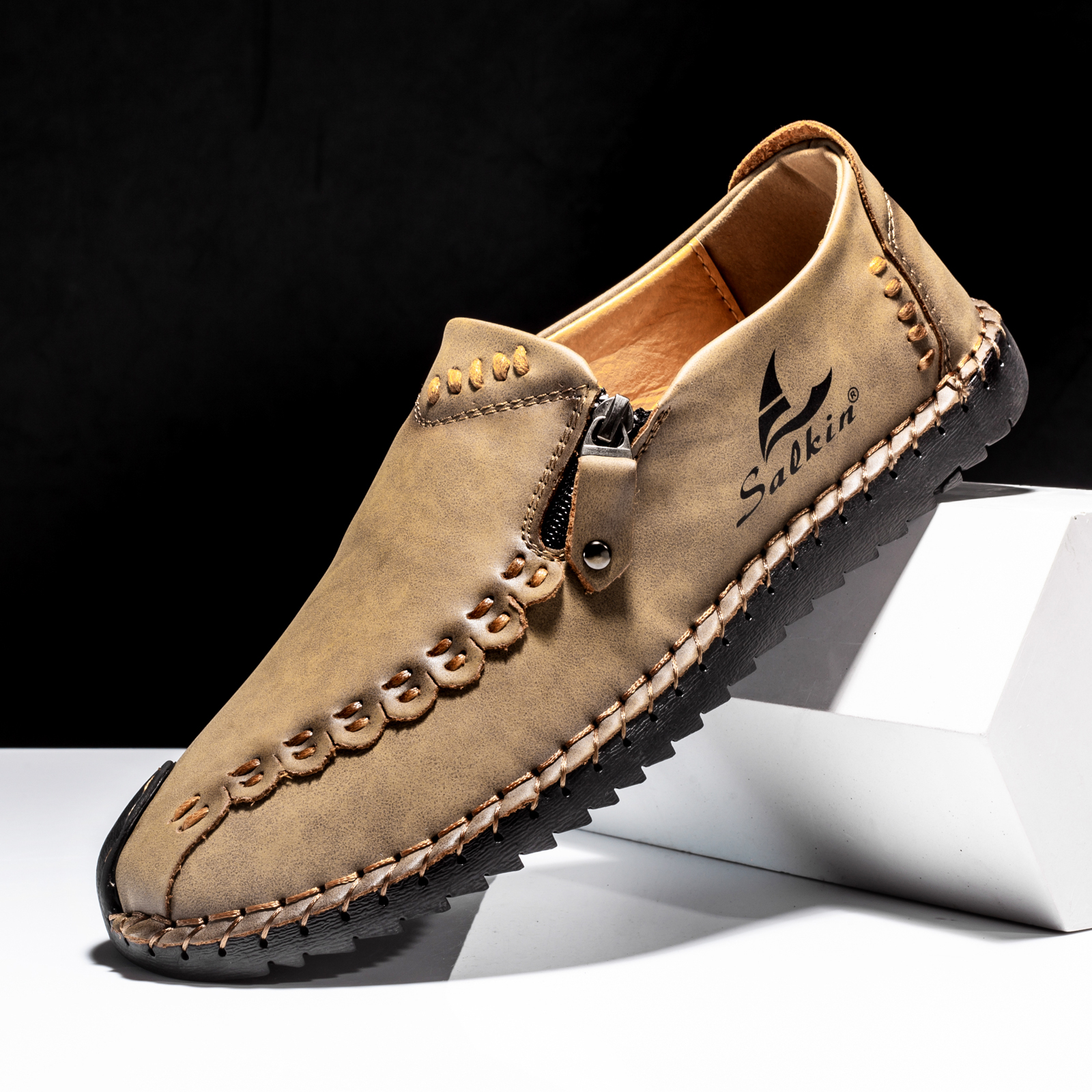 [Copy](⏰LAST DAY - 50% OFF🛒)Men's Premium Handmade Leather Boots with Wide Toe Box Enhanced Arch Support Durable Non Slip Sole and All Day Comfort for Work and Casual Wear