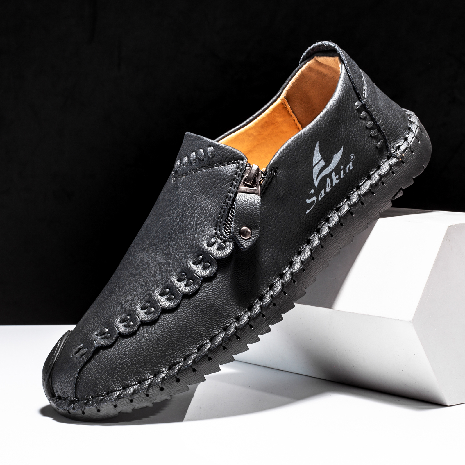 [Copy](⏰LAST DAY - 50% OFF🛒)Men's Premium Handmade Leather Boots with Wide Toe Box Enhanced Arch Support Durable Non Slip Sole and All Day Comfort for Work and Casual Wear