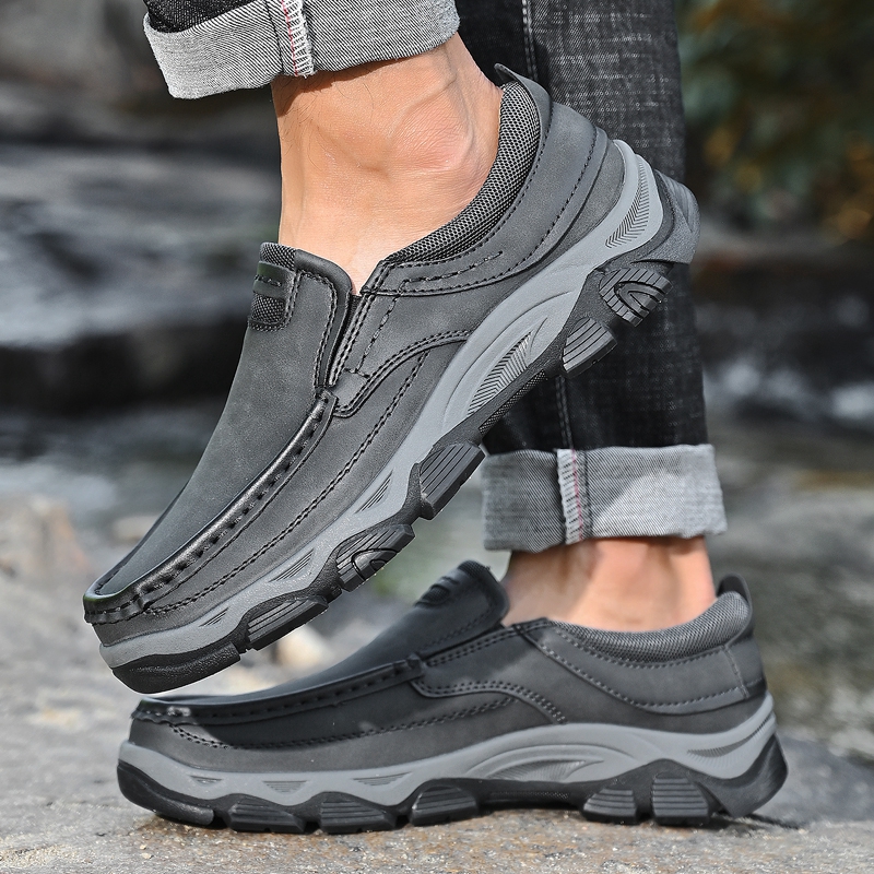 ⏰Promotion 50% OFF - Men's Orthopedic Walking Shoes Genuine Leather Slip On Loafers