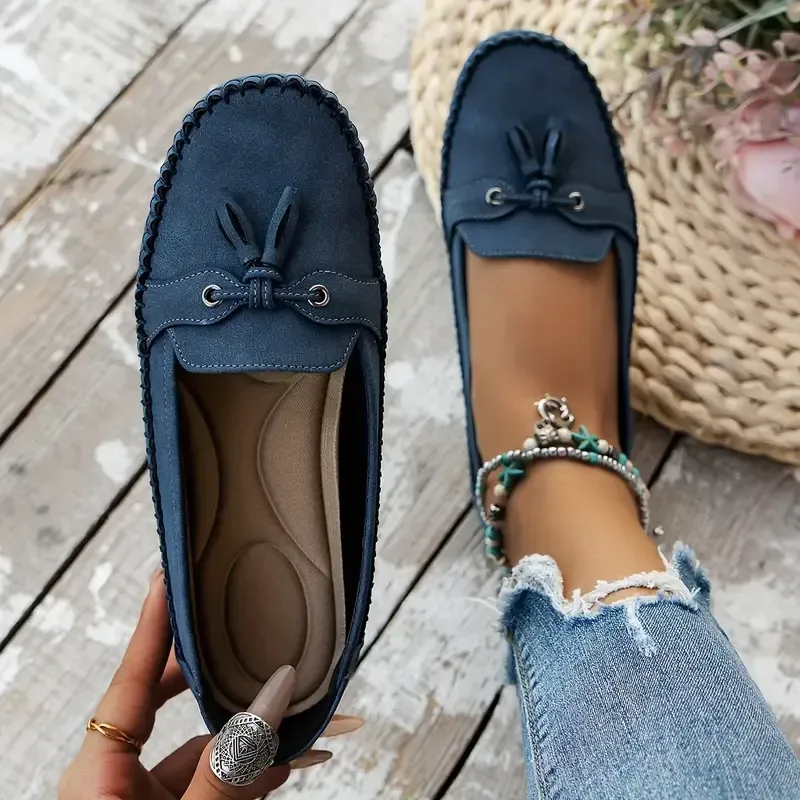 Bequeme Loafer für Damen im Vintage-Stil mit Schleife